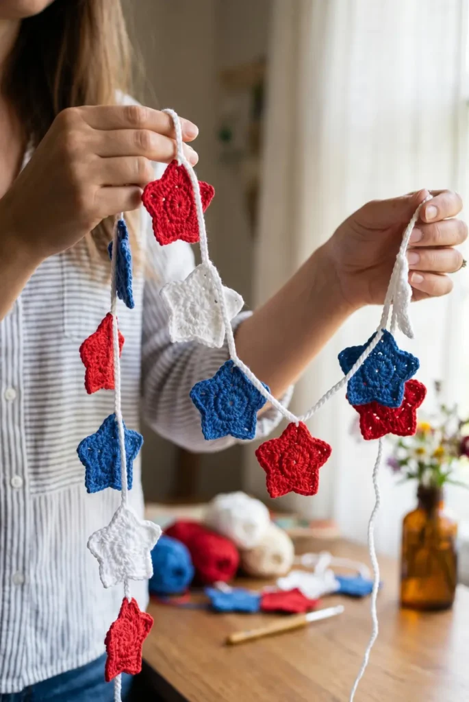 Simple Stars Crochet Garland