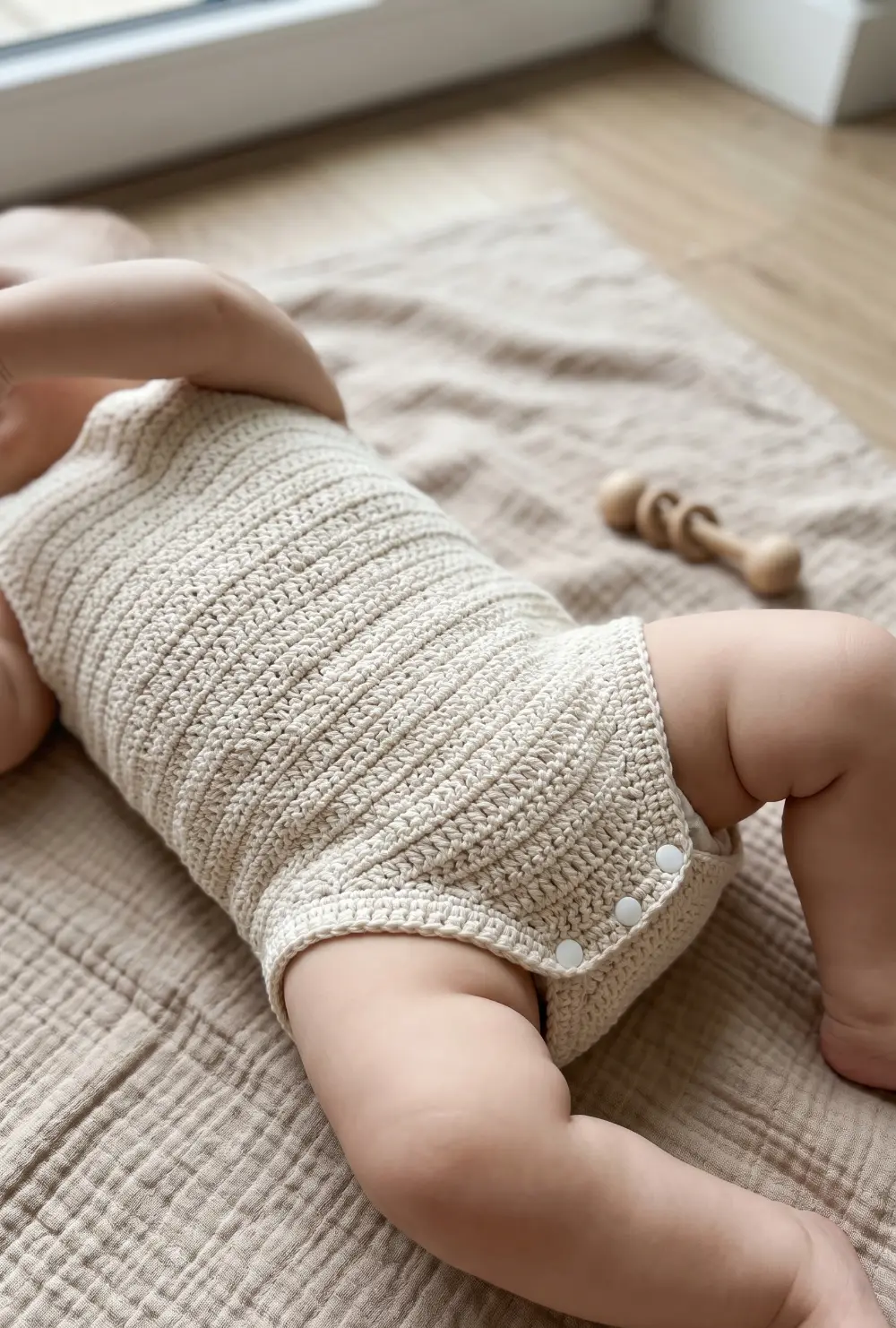 Soft Cotton Crochet Onesie Outfit