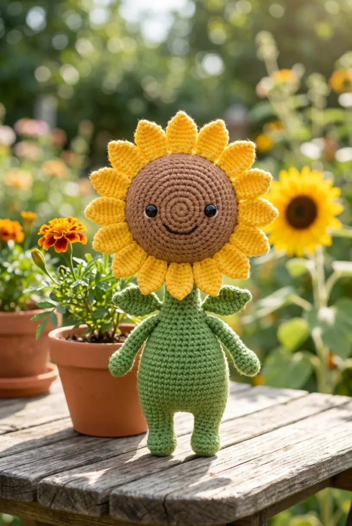 Sunflower Amigurumi Doll