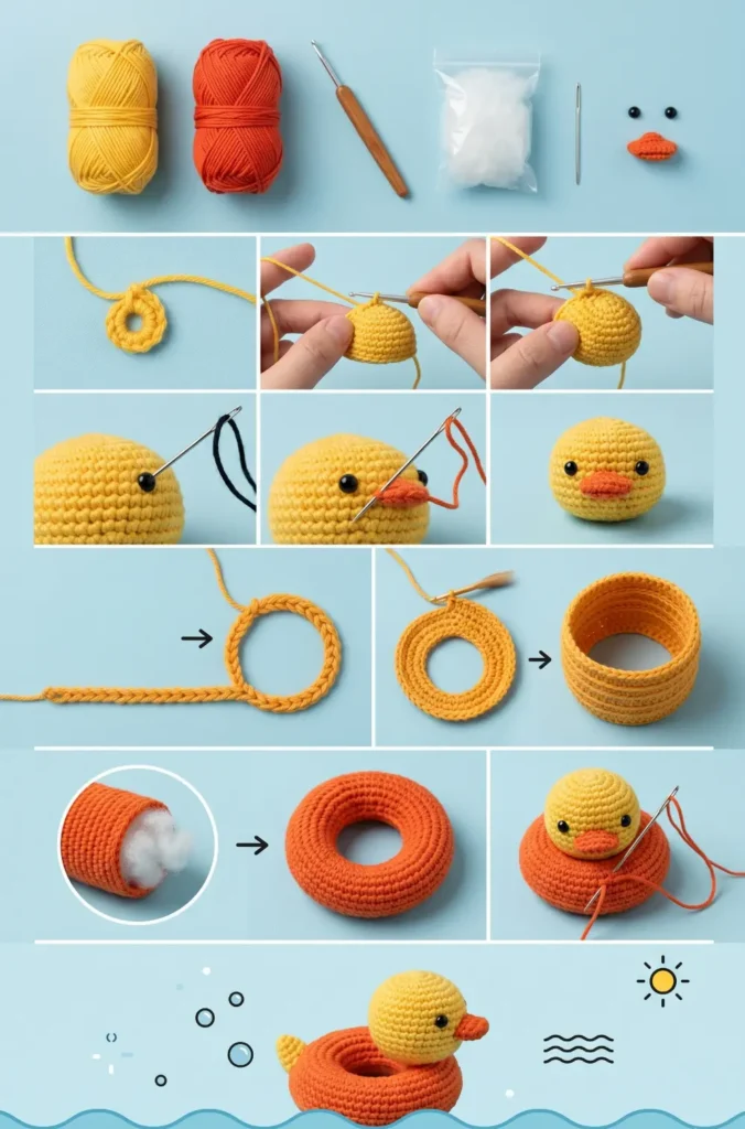 Swimming Duck with Swim Ring
