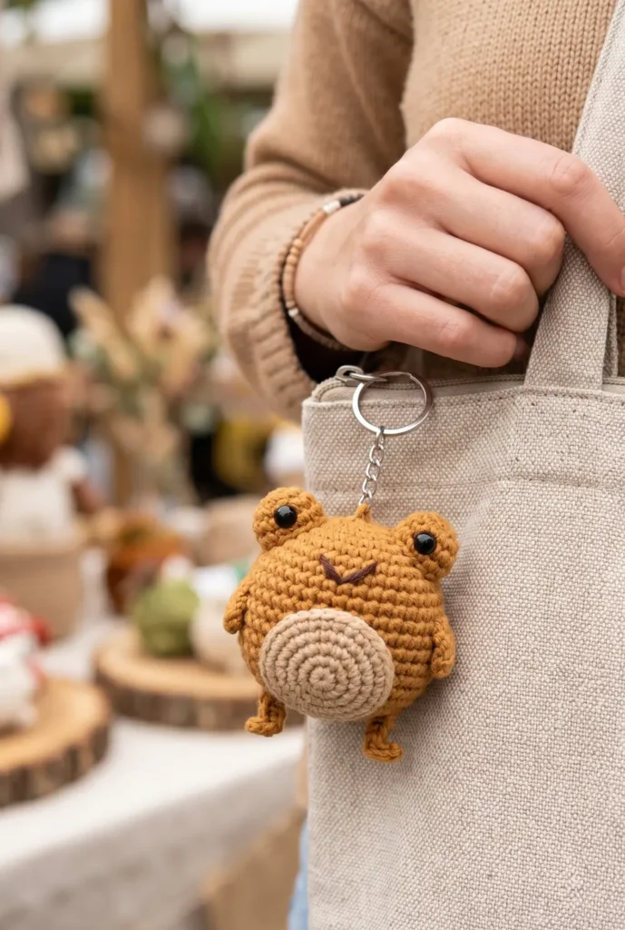 Tiny Frog Amigurumi Charm