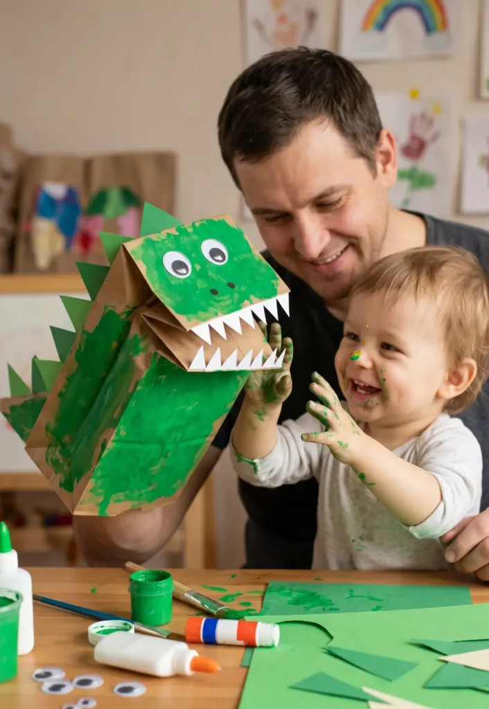 Toddler-Friendly Dinosaur Puppet