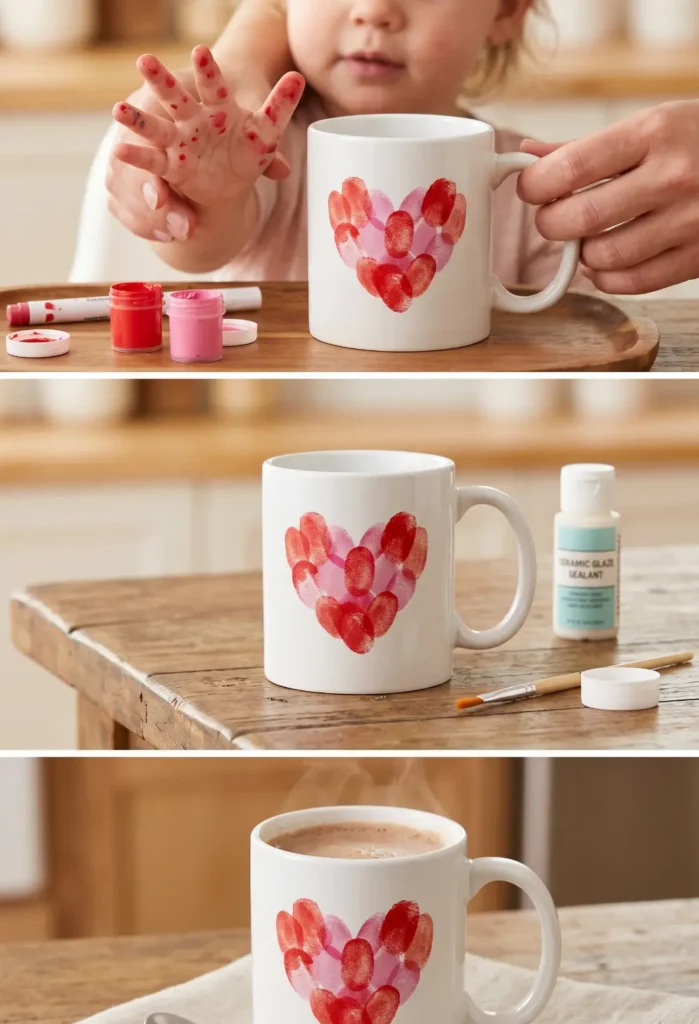 Toddler Thumbprint Heart Mug Craft