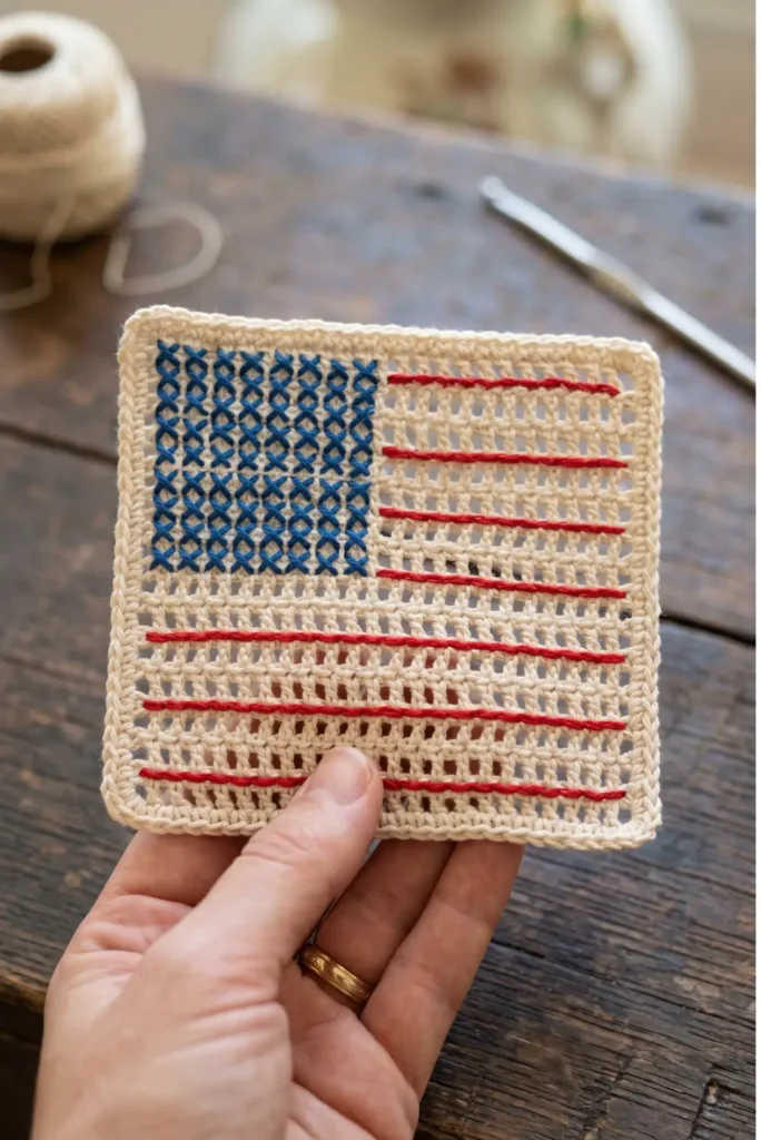 Vintage Lace Flag Coaster Designs