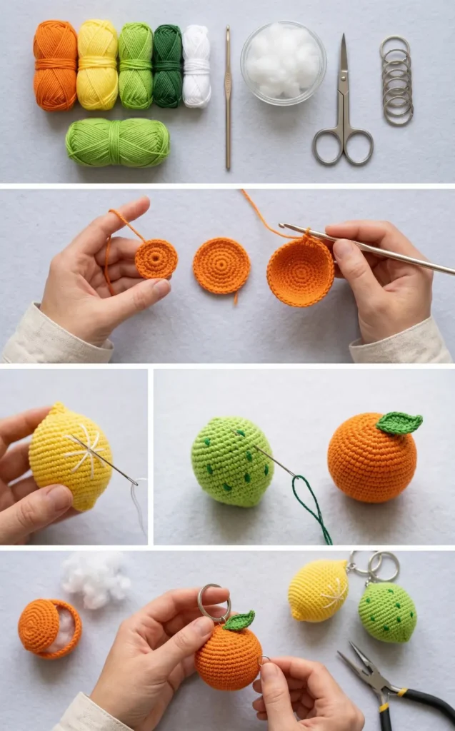 Zesty Citrus Keychains