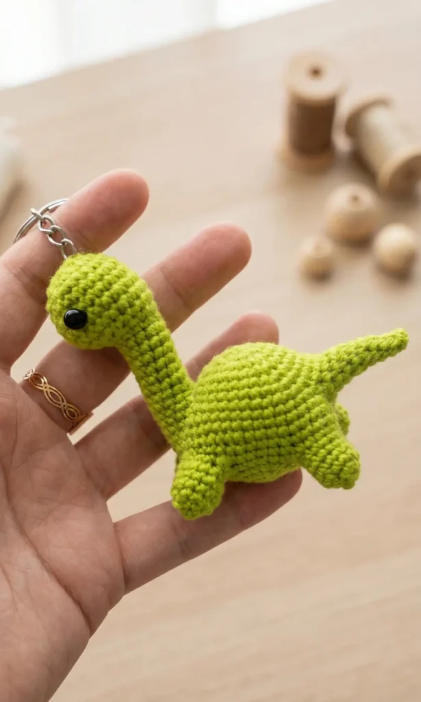 Crochet Dinosaur Keychain pattern