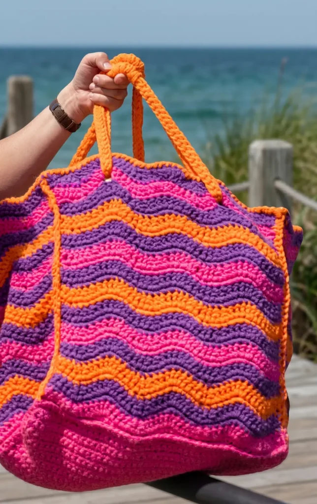 How to Crochet Yarn Tote Beach Bag
