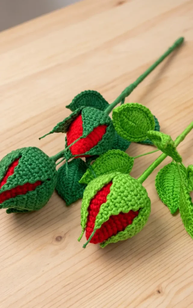 Crochet Closed Rose Pattern