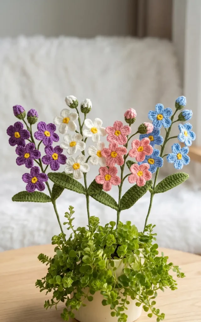 Crochet Forget Me Not Flower