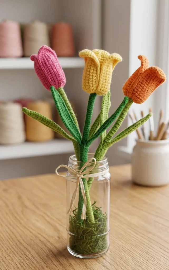 Crochet Tulip Flower Bouquet Pattern