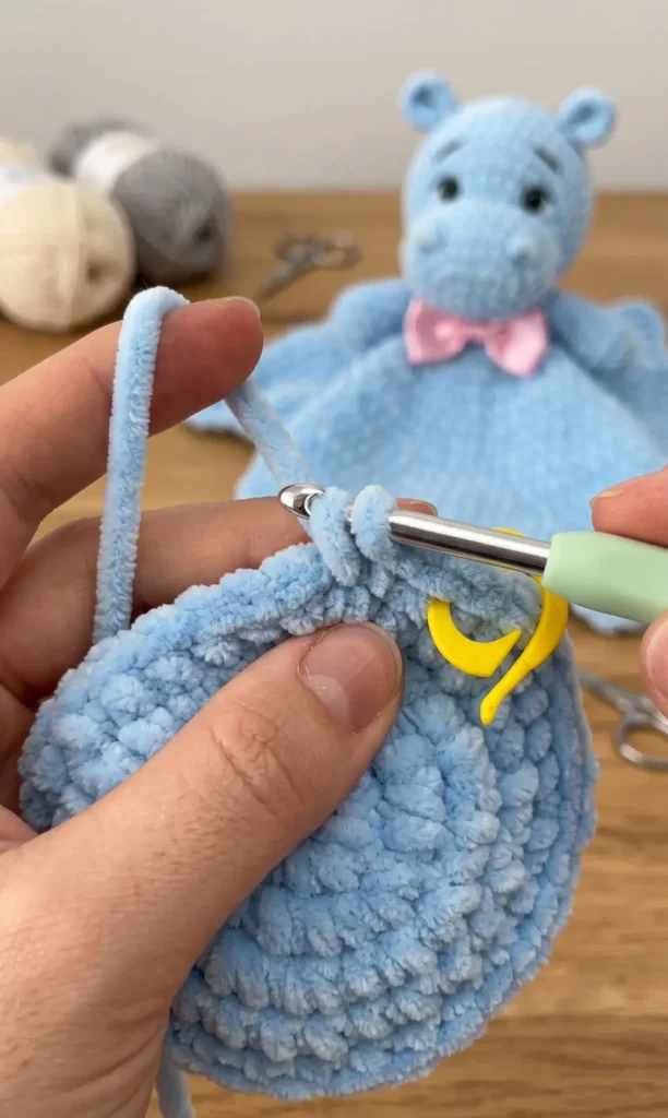 Crochet HIPPO lovey snuggler