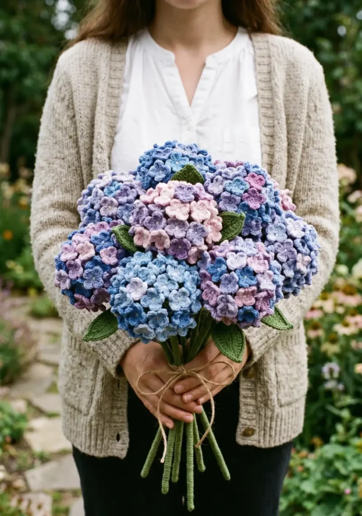 15. Crochet Hydrangea Bouquet