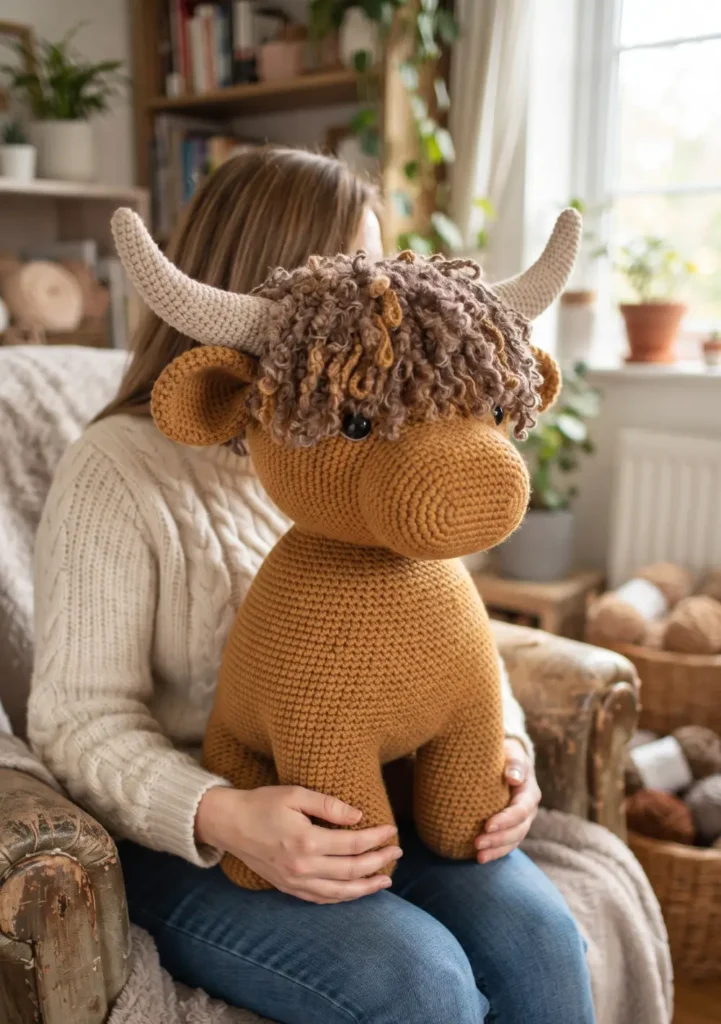 18. Large Crochet Highland Cow