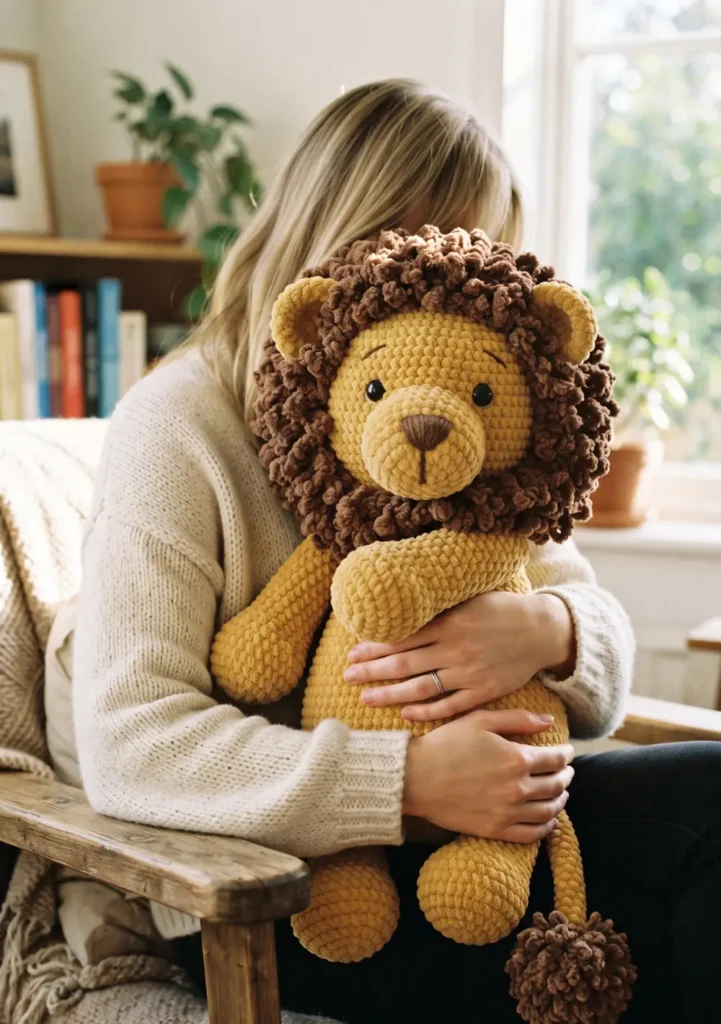 19. Jumbo Crochet Lion Plushie