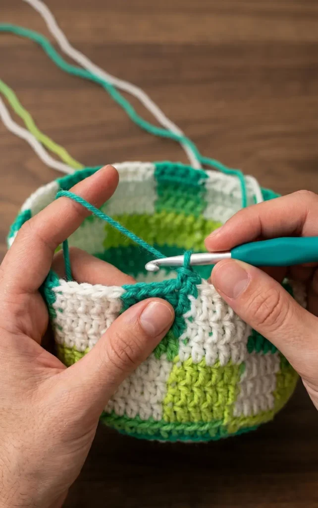 Crochet Checkered Bucket Hat Tutorial