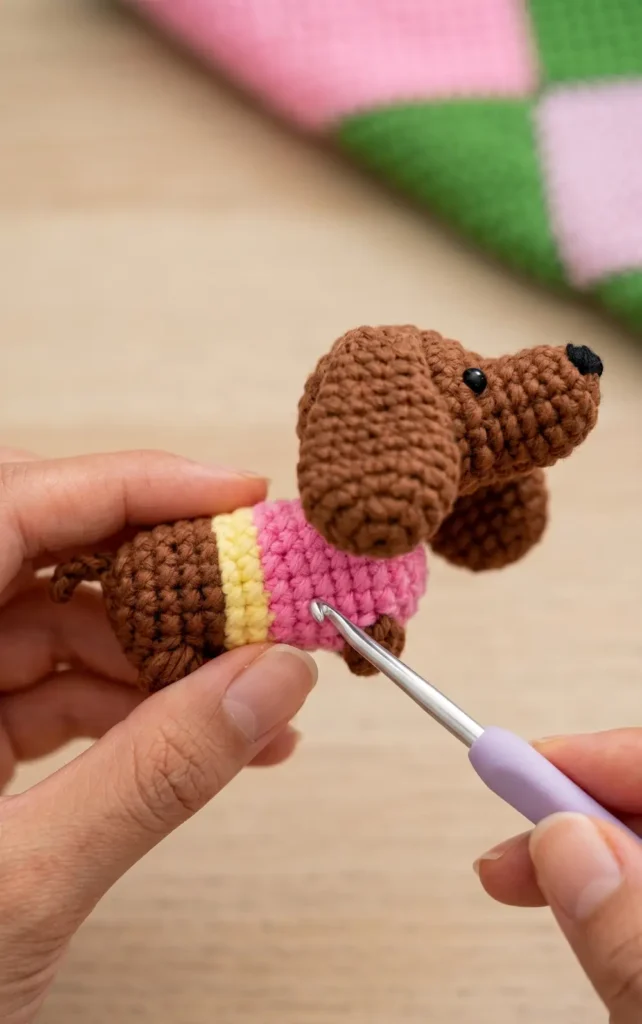 Crochet Cute Dachshund Step by Step