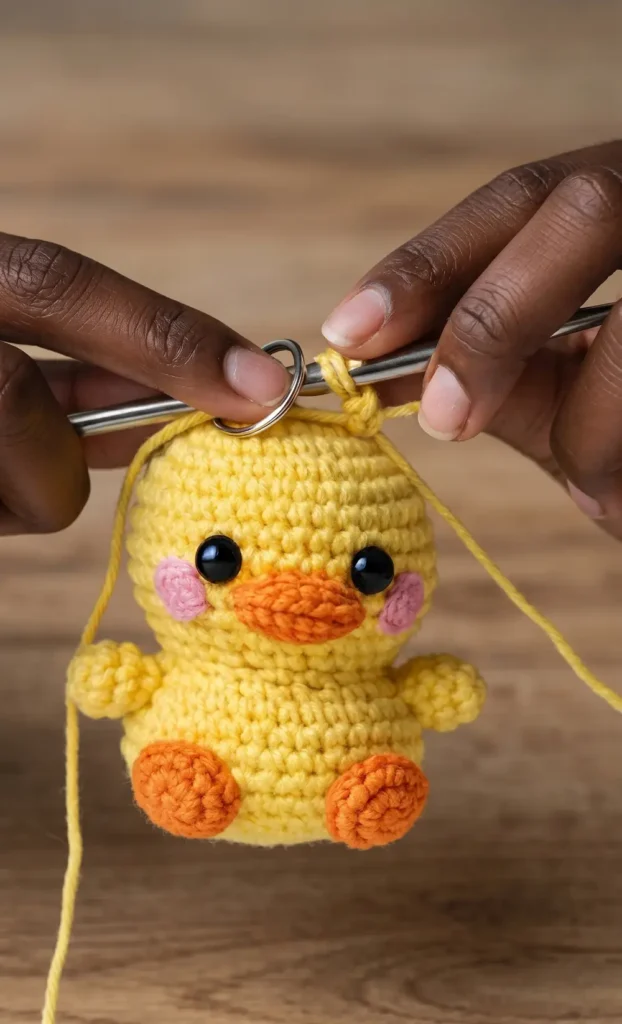 Crochet Kawaii Duck Keychain Plushie