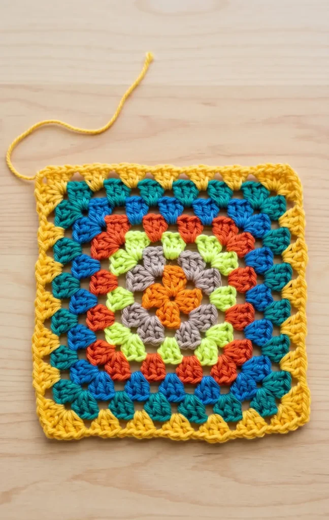 Crochet granny square bag