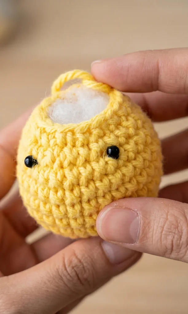 Crochet mini chicken Keychain Plushie