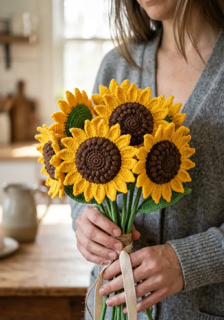 2. Crochet Sunflower Bouquet