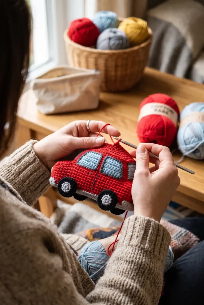 20. Crochet Baby Car Toy Pattern