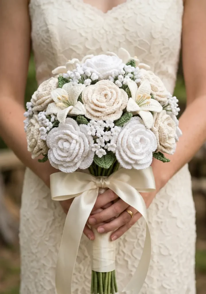 22. Crochet Bridal Wedding Bouquet