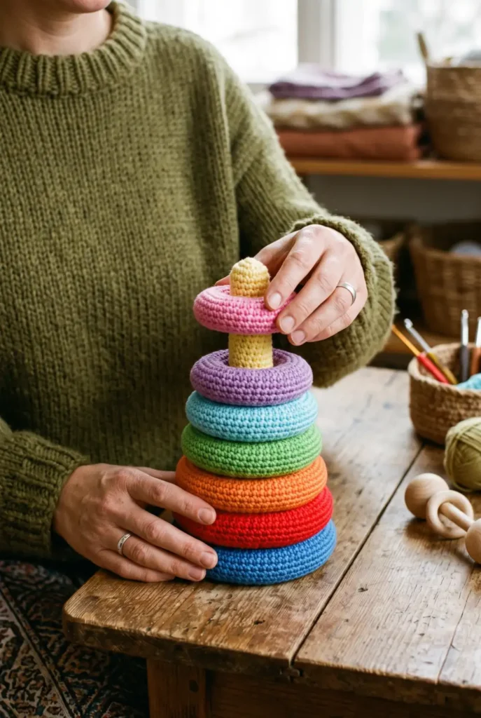 23. Crochet Baby Stacking Ring Toy Pattern