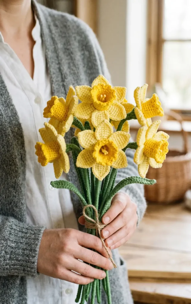 23. Crochet Daffodil Bouquet