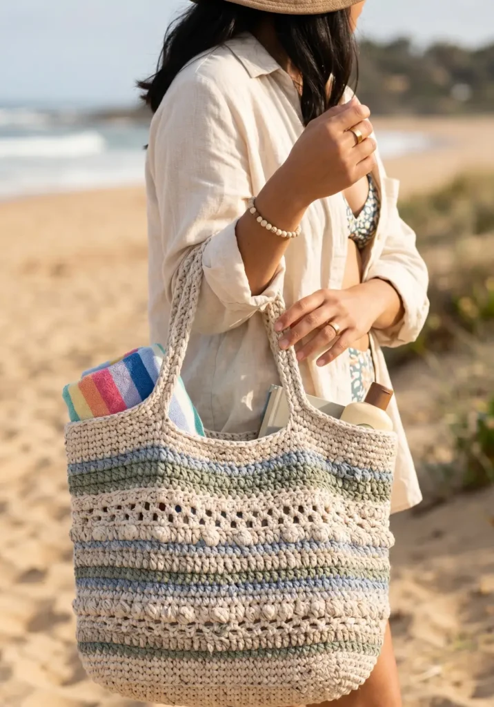 25. Eco-Friendly Crochet Beach Bag