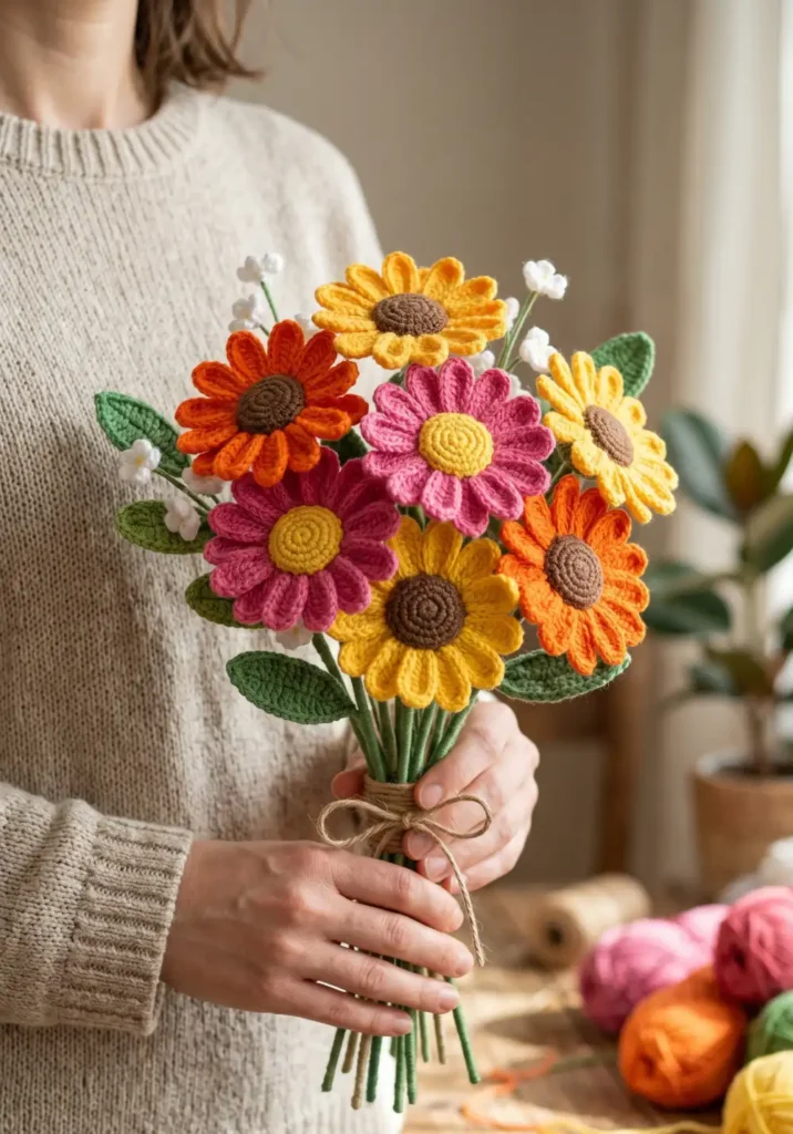 27. Crochet Gerbera Daisy Bouquet