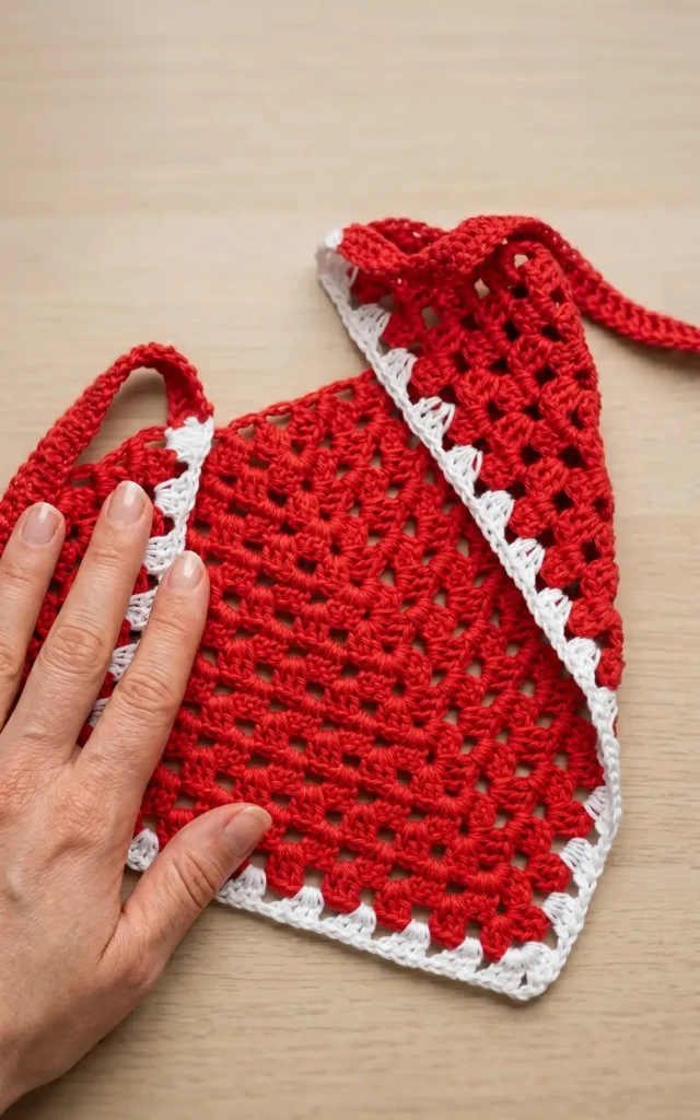 Crochet Christmas Dog Bandana Tutorial