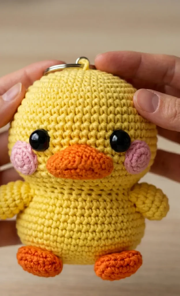 Crochet Kawaii Duck Keychain Plushie