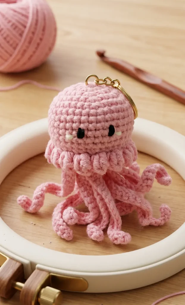 Crochet No-Sew Jellyfish and Octopus Keychain Plushie