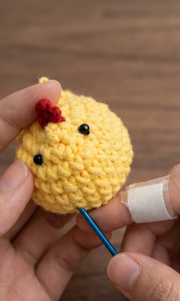 Crochet mini chicken Keychain Plushie