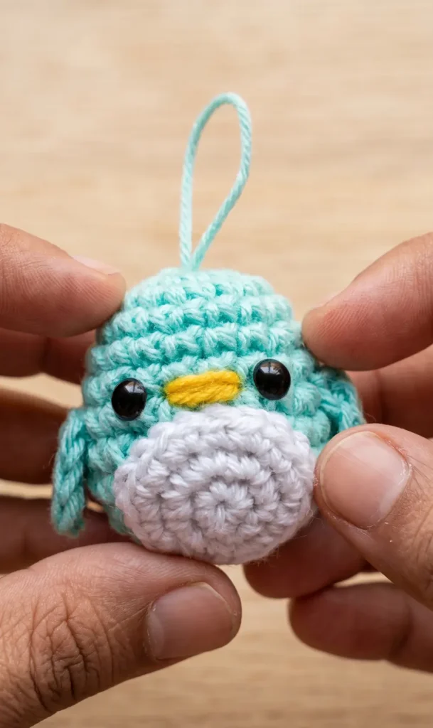 Mini Penguin crochet Amigurumi keychain