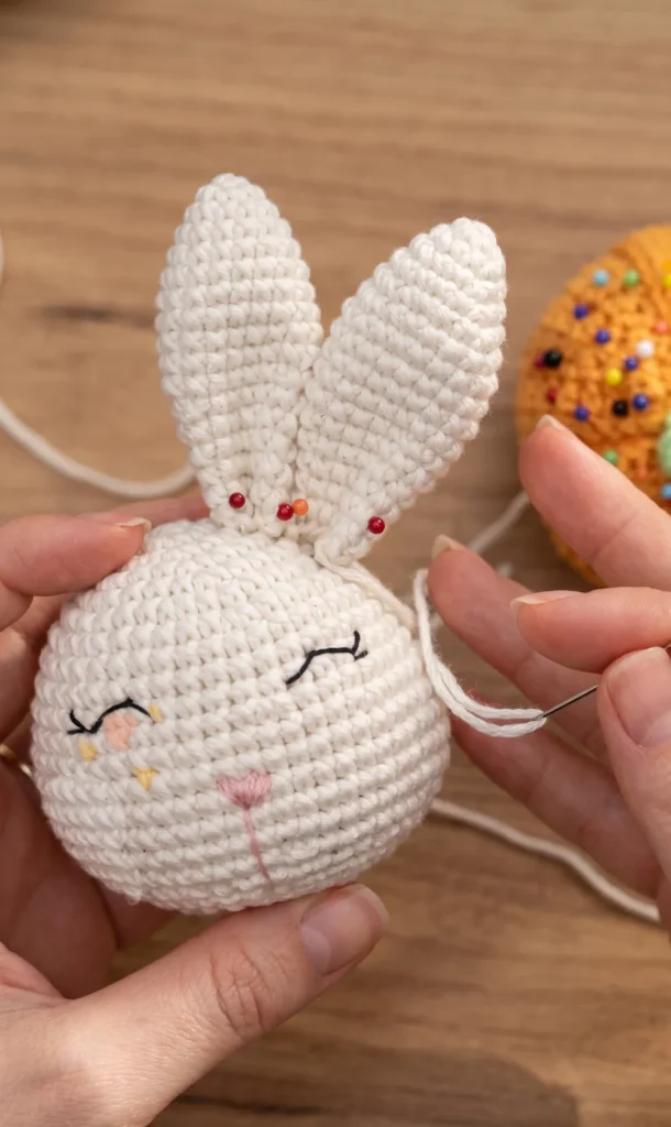Bunny amigurumi rattle easy to make with few materials