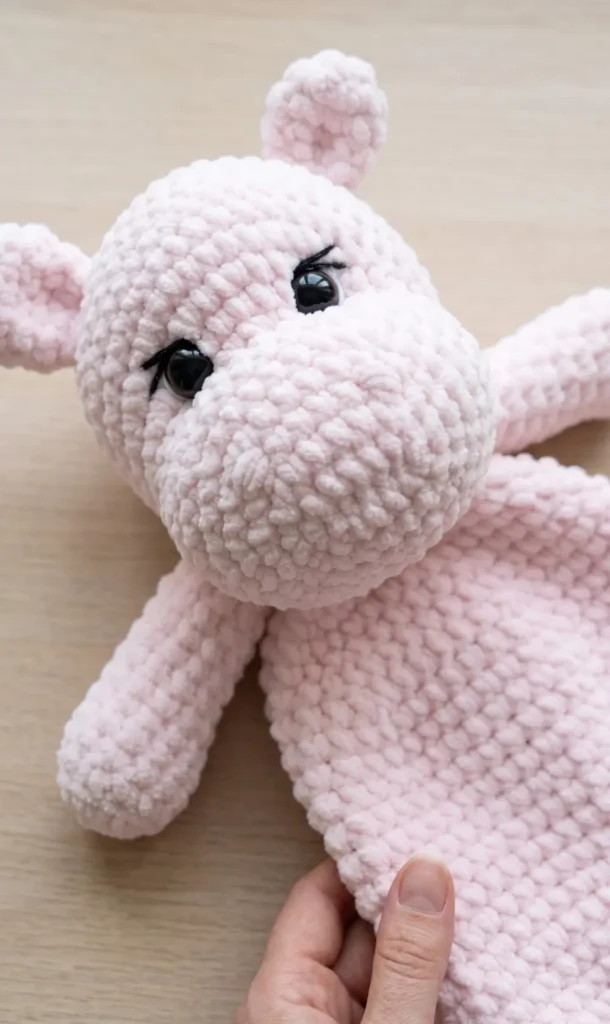 Crochet HIPPO lovey snuggler