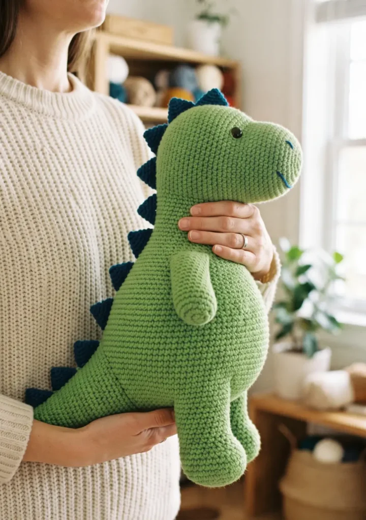 3. Large Crochet Dinosaur Toy