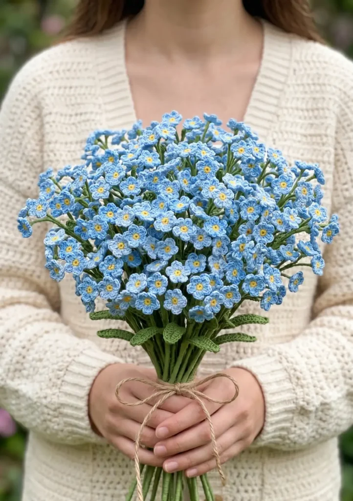 33. Crochet Forget-Me-Not Bouquet