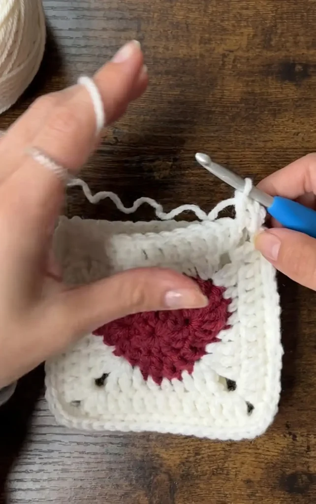 Crochet Heart Drawstring Pouch Bag