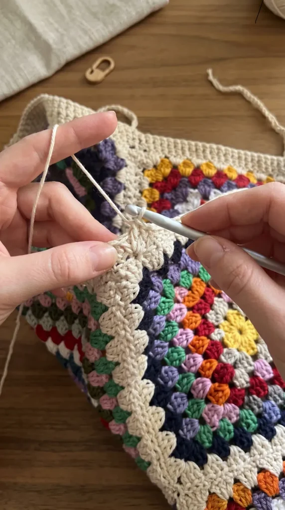 Granny Square Beach Bag