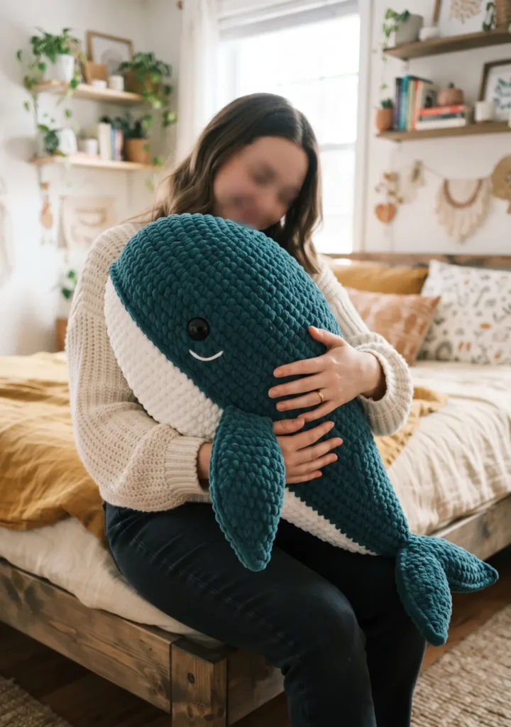4. Jumbo Crochet Whale Plushie