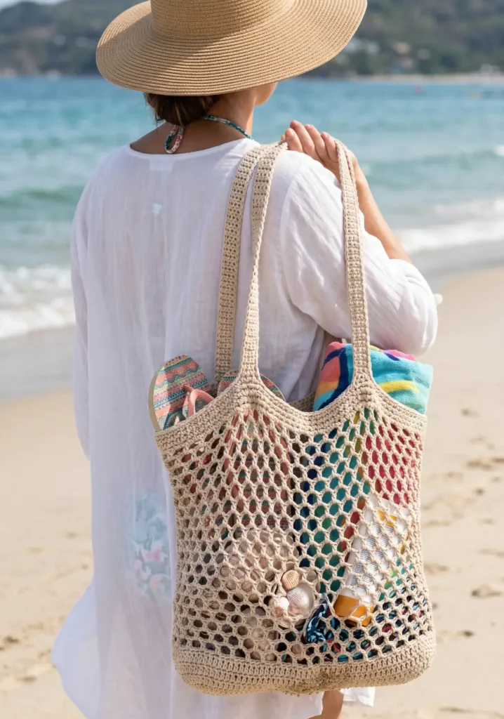5. Mesh Crochet Beach Carryall Pattern