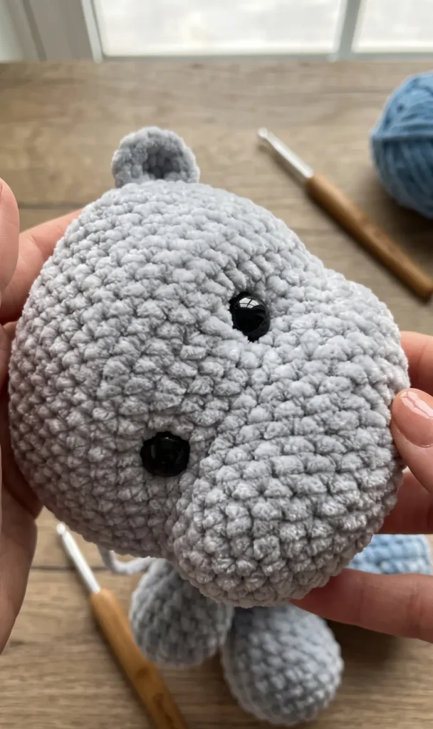 Crochet HIPPO lovey snuggler