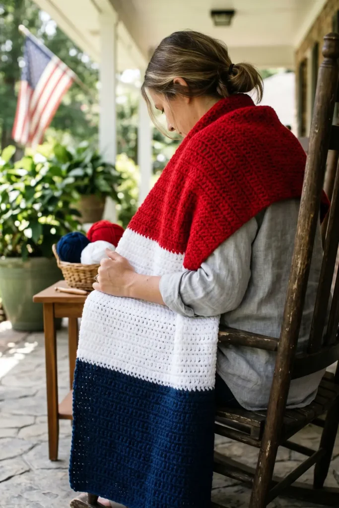 Bold Color Block Crochet Blanket Idea