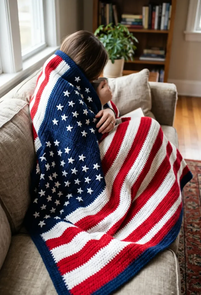 Classic American Flag Crochet Blanket Pattern