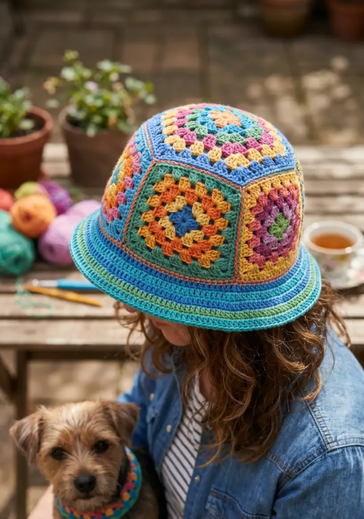Classic Granny Square Bucket Hat