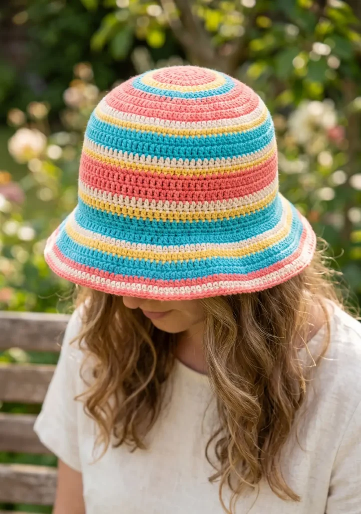 Colorful Stripe Bucket Hat Design