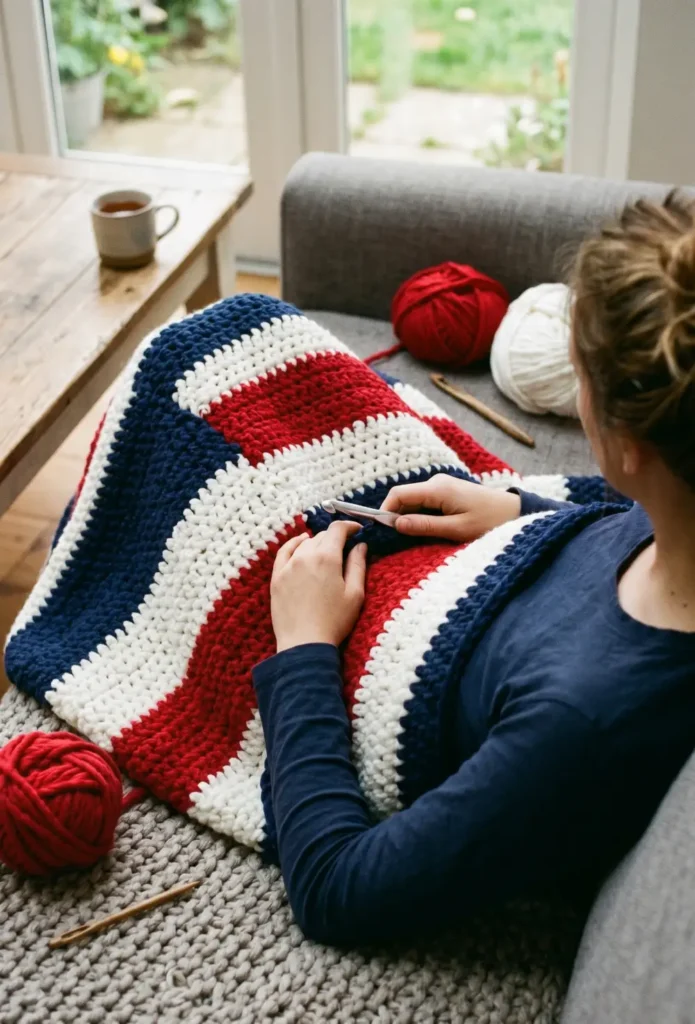 Cozy Chunky Patriotic Blanket Pattern