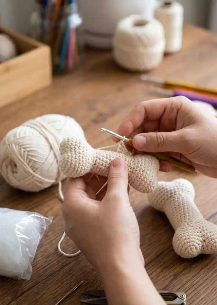 Crochet Bone Toy for Puppies